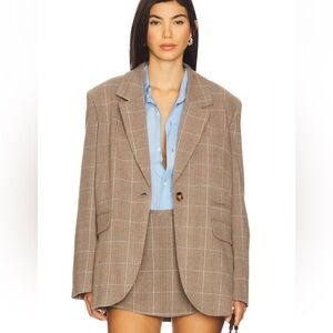 Free People Paper Cut Pinstripe One Button Blazer